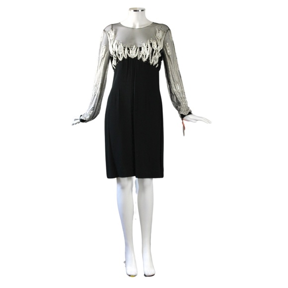 VINTAGE 1980s Bob Mackie Beaded Cocktail Dress - Size 8 - www.sanvalentin.cl
